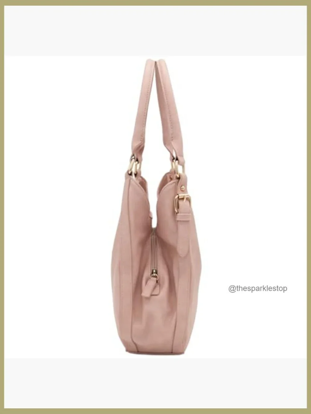 Lightweight Faux Leather 3 Compartment Medium Hobo Bag